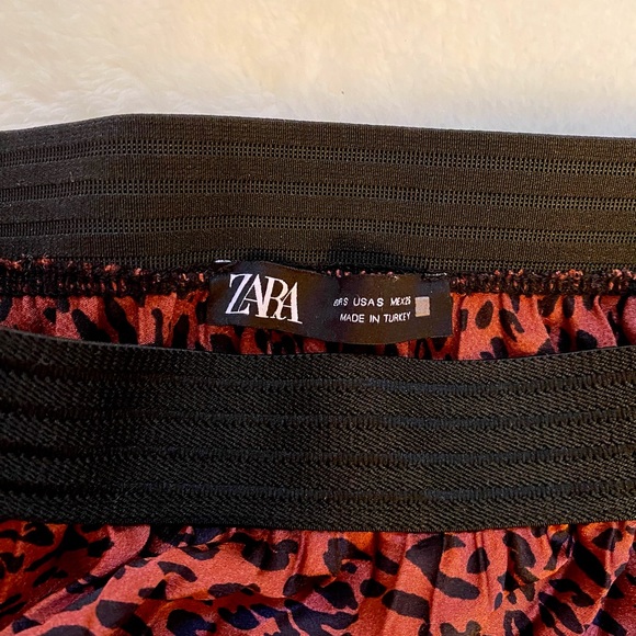 ZARA Pleated A-line Midi Skirt Animal Print - Picture 7 of 9